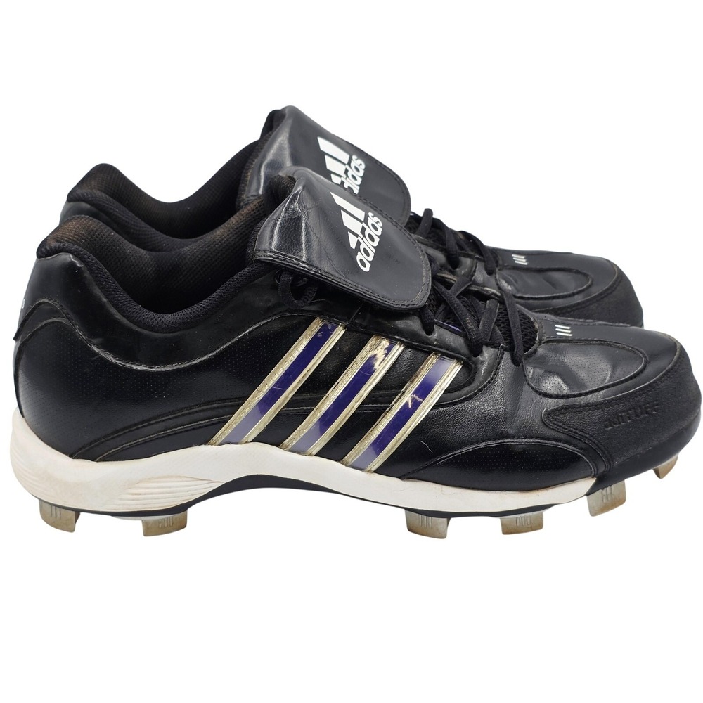 Adidas Baseball Cleats Mens 10.5 Black G08217 Metal Adituff Purple Silver Sports
